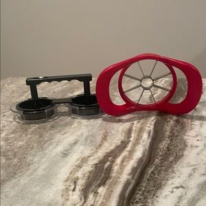 Burger Slider Press – Mini Hamburger Patty Maker  and Apple slicer set.